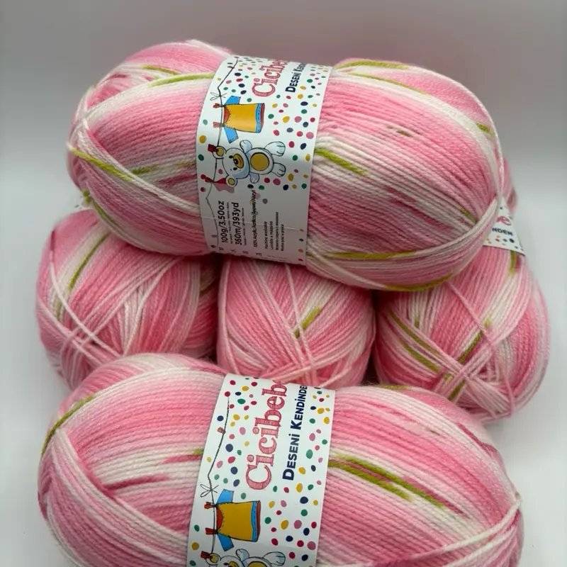 Cicibebe Dk Knitting Crochet Yarn 5x100g Balls Variegated - Perfect for Your Crafting Needs