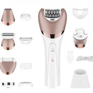 6 in 1 Electric Shaver, USB Rechargeable Hair Removal Machine, Multifunctional Beauty Kit, Washable Facial Cleaning Instrument for Women