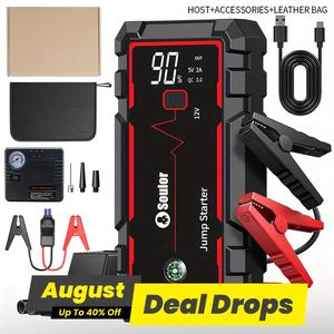 X4A 12V 8000mAh Portable Jump Starter Kit, Car Battery Jump Starter Power Pack, USB Fast Charging, Car Repair Tools, Emergency Rescue, Great Gift for Drivers