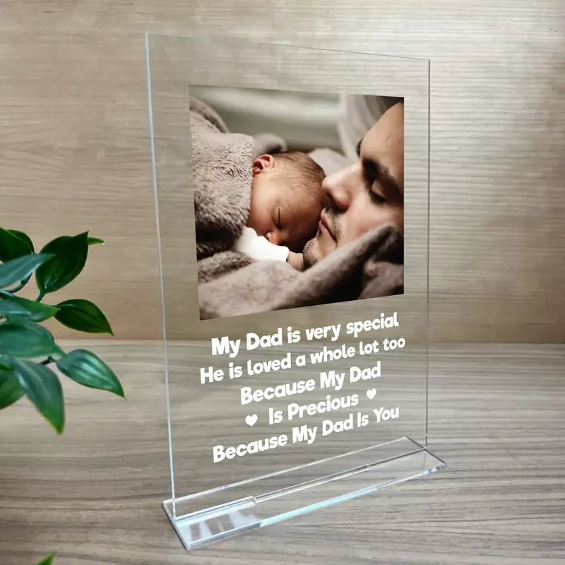 Dad Gifts From Son Daughter Personalised Photo Plaque Fathers Day Gifts Birthday 3