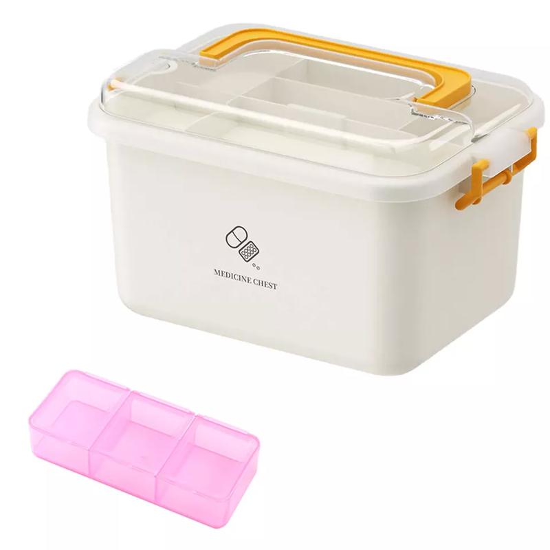Portable Large-Capacity Medicine Storage Box – First Aid Organizer for Tablets, Pills, Bandages & Medical Supplies | Secure Locking Lid, Travel-Friendly Design for Home, Office or Car Use 2