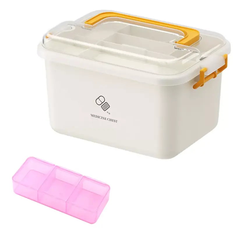 Portable Large-Capacity Medicine Storage Box – First Aid Organizer for Tablets, Pills, Bandages & Medical Supplies | Secure Locking Lid, Travel-Friendly Design for Home, Office or Car Use 1