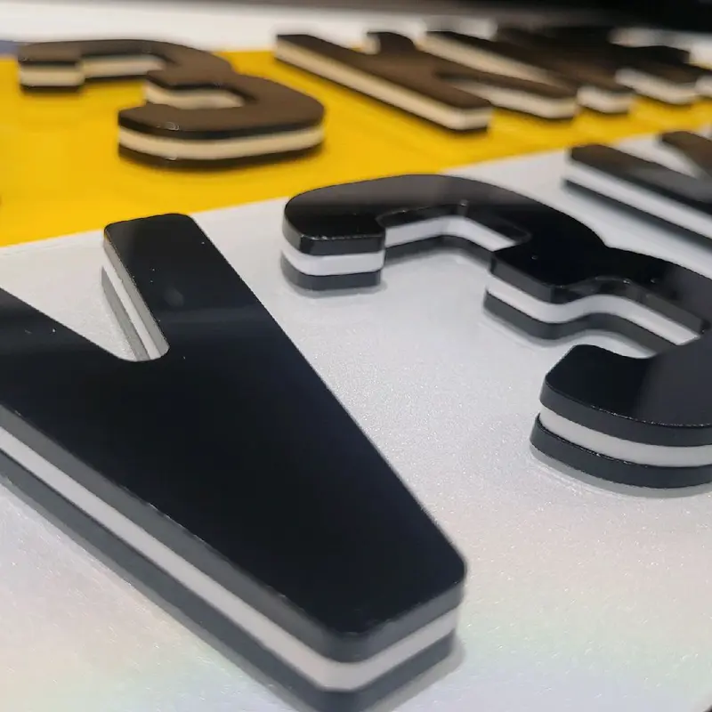 9mm Oreo Black & White & Black 4D Car Number Plates 0