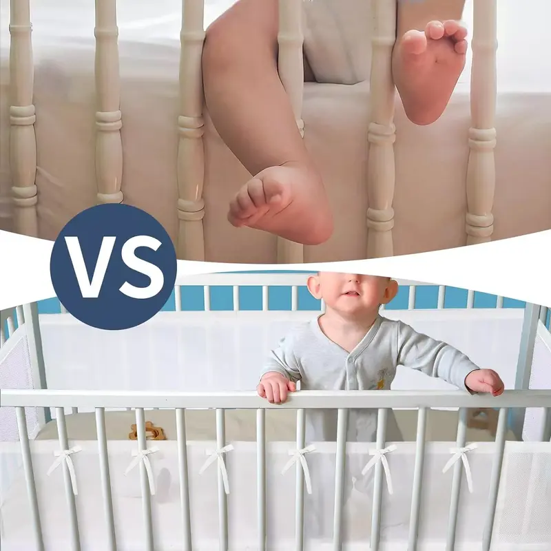 Cot Bumper 2 PCS baby Crib surrounds Breathable 3D Anti-Airflow Mesh Lining, Baby, Nursery Bedding, Mesh Liners, Cot Bumper 2
