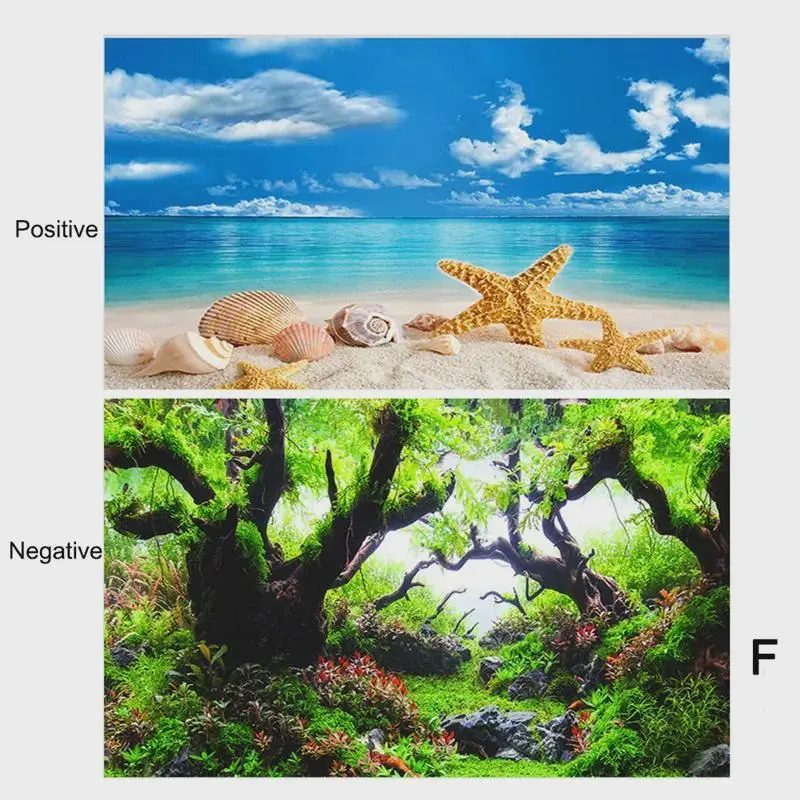 Aquarium Background Decoration Sticker Fish Tank Landscape Sticker Background for Aquarium Ocean Plant Aquascape Painting 6