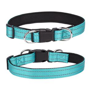 Reflective Dog Collar, 1 Count Adjustable Breathable Pet Collar, Dog & Cat Accessories, Traction Rope for Dogs