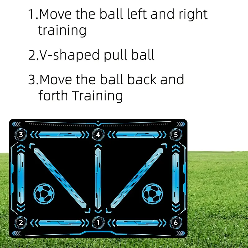 Football training equipment, football training mat. It can improve strength, agility and coordination. It has anti-slip function, is silent and can absorb the impact. It is a training mat for football footwork skills. 5