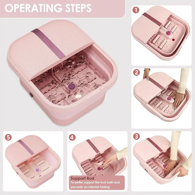 Beinilai Collapsible Foot Spa and Massager with Heat, Bubbles, Vibration & Pumice Stone | Buy Online at Amizek 3