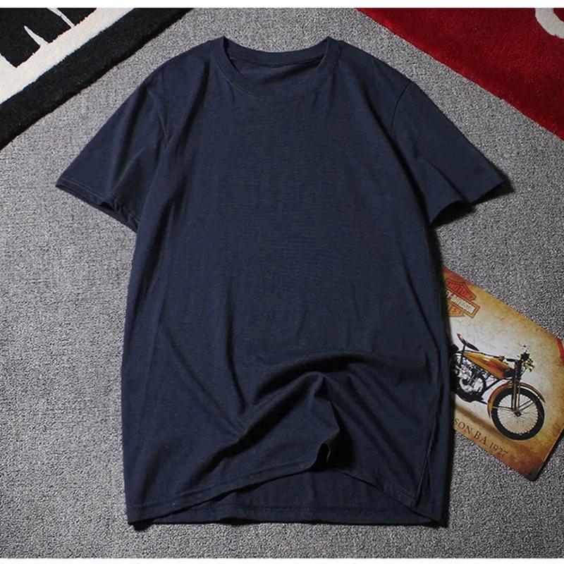 Summer Men's Short-sleeved 10XL 9XL 12XL Round Neck Half-sleeved Clothes Large Size T-shirt Cotton Solid Color Tops Oversized 2