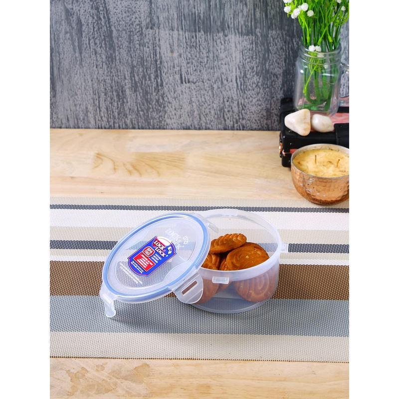 LocknLock HPL933 Round Storage Container - Clear/Blue, 600 ml (Pack of 1) 2