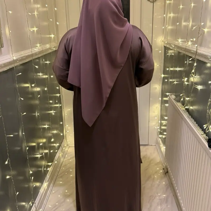 Zoya Purple 2 Piece Open Abaya Islamic Dress For Women 2