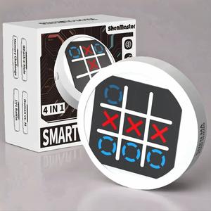 Electronic Tic Tac Toe Game, Handheld Puzzle Game Console, Educational Strategy Board Games Tabletop Games, Fidget Toys Gifts for Kids, Toys for Boys, Multifunction Game Board Set, Board Family Games, Hangman Board Game, Round Table Game, Table Math Games