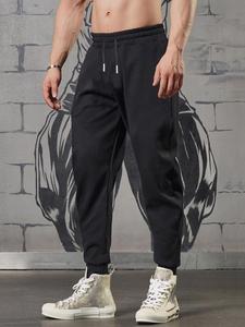 Men's Letter Print Drawstring Waist Sweatpants, Casual Comfy Loose Jogger Pants for Spring & Fall, Fashion Men's Clothes for Daily Wear