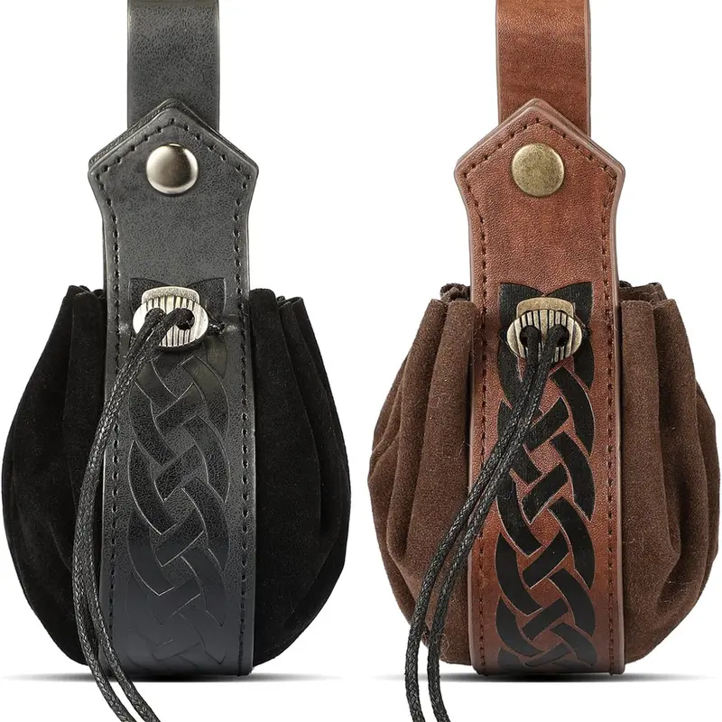 Medieval Retro Waist Bag Viking Style Hanging Belt Coin Purse Knight Fanny Pack Portable Men Women Money Pouch Costume 3