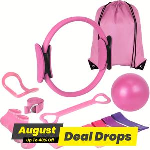 Yoga Pilates Equipment Set, 13pcs/set Yoga Ring & Ball & Resistance Band & Stretch Band & Socks & Storage Bag, Fitness Equipment for Home Gym, Exercise Ball, Workout Band