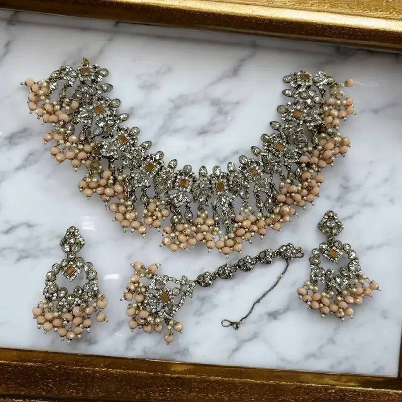 Chohans; Jhalier necklace set ,Earring And Tika 4