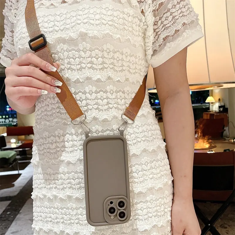 Crossbody Cord Rope Lanyard Necklace Case For iPhone 16 14 11 12 13 15 Pro Max XS X XR 8 7 Plus Shockproof Soft Silicone Cover 3