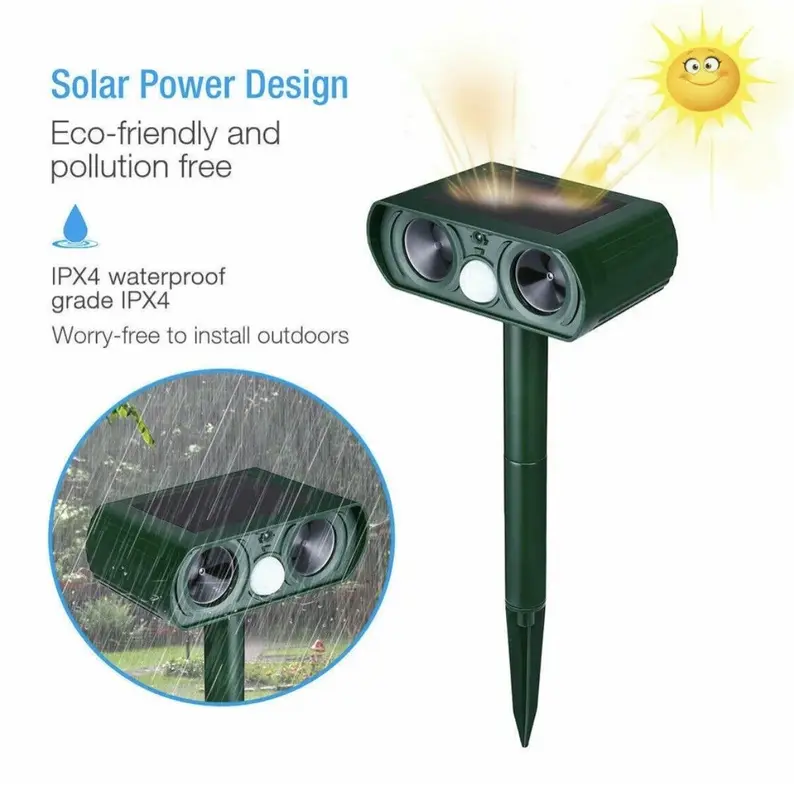 Solar Ultrasonic Repeller for Dogs, Cats, Foxes and Pests - Garden Deterrent 4