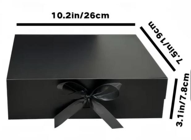 Product Introduction of 2pcs Black Folding Magnetic Gift Box l23cm x W17cm x H7cm 3