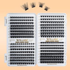 RITALASH 384PCS 4 style Cluster Lashes book Individual Lashes Clusters Eyelash Extensions False Eyelashes DIY False Lash Extension Kit Reusable False Eyelashes Natural Look Mix 10-16mm