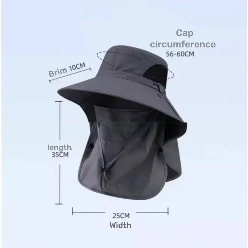 UV Protection Outdoor Hunting Fishing Cap for Men Women Hiking Camping Visor Bucket Hat Neck Flap Fisherman Hat - Summer Sun Hats 1