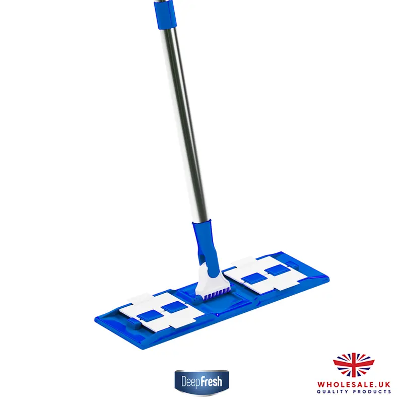 Deep Fresh Mop + *FREE 50 pcs Disposable Wet Floor Wipes – All-Purpose Cleaning Bundle for Laminate, Wooden, Tile, Vinyl, Ceramic & Marble Floors – Quick, Easy & Streak-Free Cleaning. Lightweight, Stainless, Shiny with bucket removable & washable 2