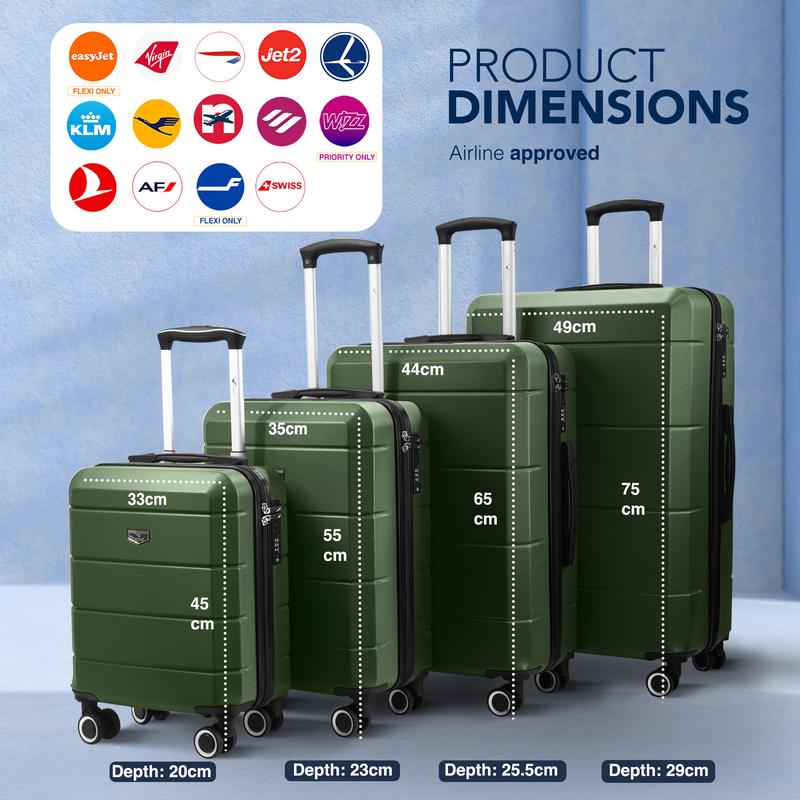 Product Introduction of LUGG Travel Suitcase Set - Jetset 4-Piece Hard Shell Luggage, 15" 20" 24" 28" Strong & Lightweight with Secure TSA Lock, Smooth 360° Wheels, Internal Pockets - Airline Approved 0