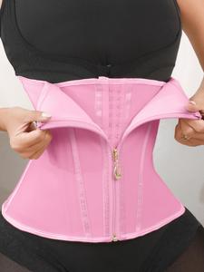 Women's Adjustable Hook & Eye Closure Waist Trainer, Lady Breathable Comfortable Firm Tummy Control Shaper, Waist Cincher for Daily Wear, Shapewear for Women, Waist Trainer Corset, Body Shaping Shapewear, Underwear, Pink