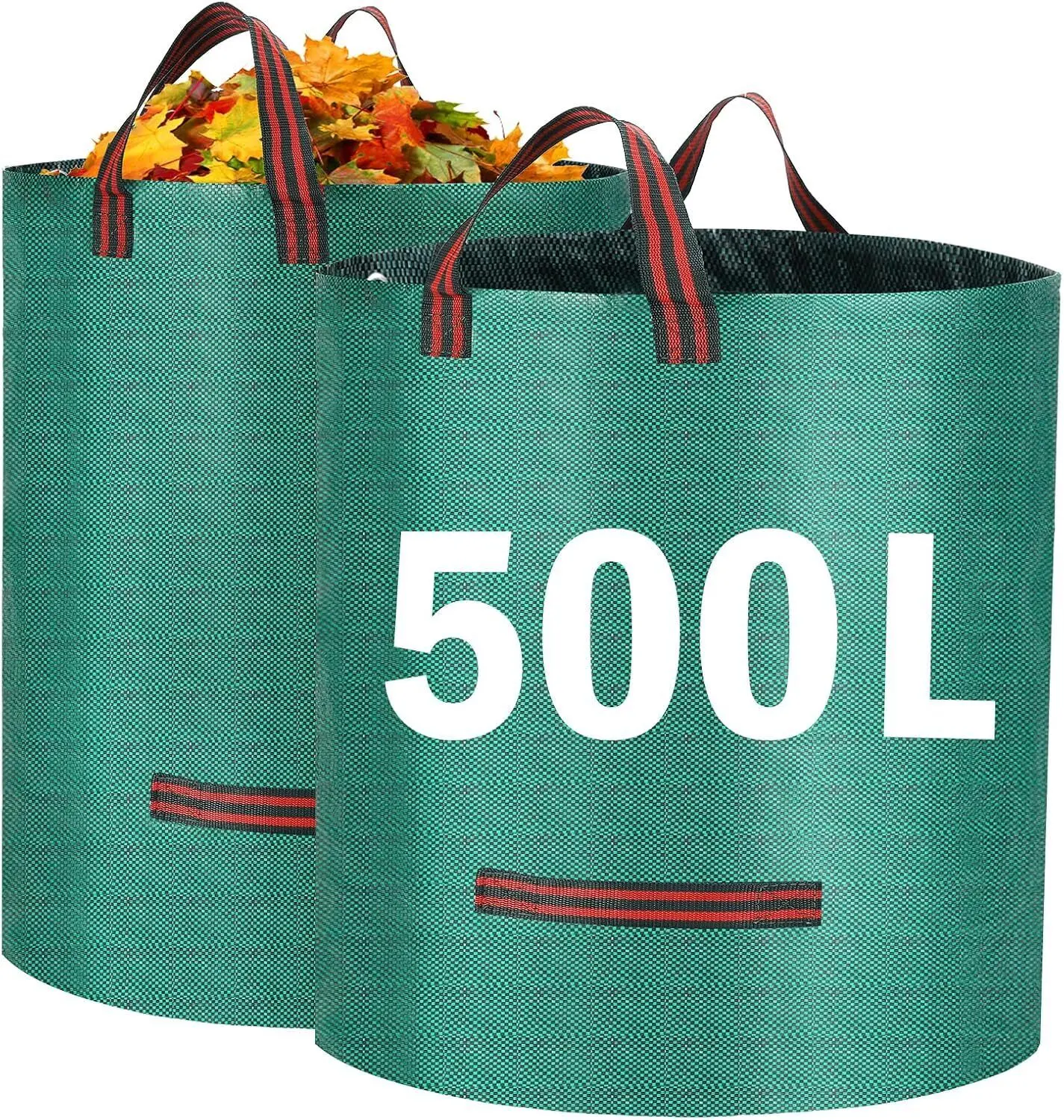2*500L Heavy Duty Garden Waste Bags with Handles, Reusable Construction Bags UK