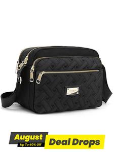 Fashionable Heart Embroidered Portable Shoulder Bag, Casual Matching Zipper Design Crossbody Quilted Purse Bags for Women, Trendy Versatile Elegant Commuter Casual Crossbody Bags for Work & Daily Life