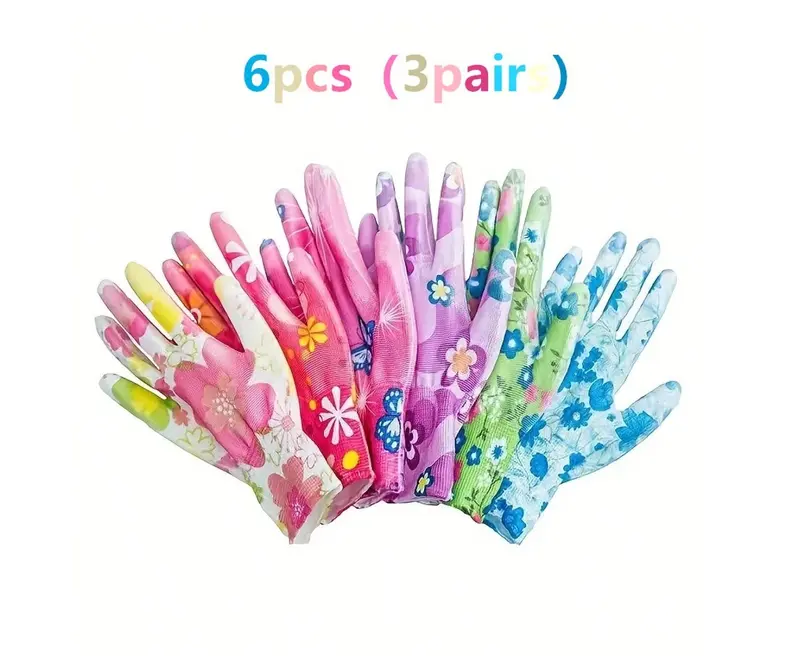 6/12/24pcs Women's Gardening Gloves, Ladies Work Gloves, Premium Grip Work Gloves, Comfortable Breathable Multipurpose, For Gardening, Lawn Care, Landscaping, Suitable For Digging, Planting, Weeding, Seed Sowing, Nail And Finger Protection 6