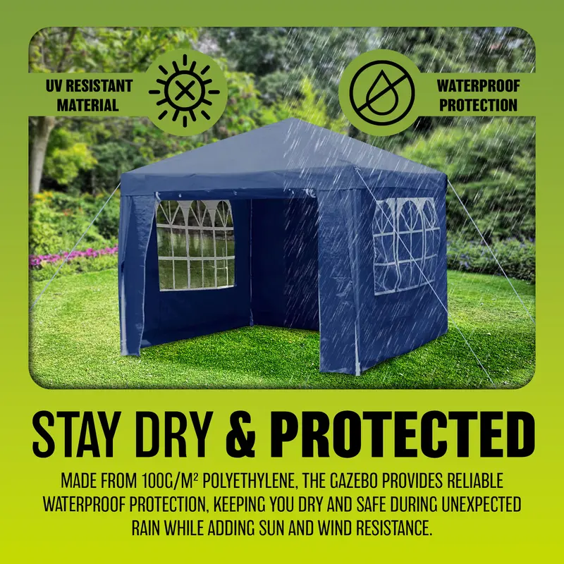 3M X 3M Waterproof Gazebo Outdoor Garden Beach Party Wedding Structure Decor Diy 1