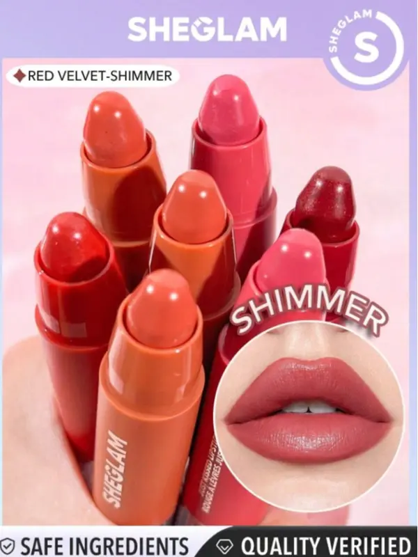 SHEGLAM Just Kissed Lipstick Crayon – Streusel | Shimmer Matte Lip Glow for All Occasions 1