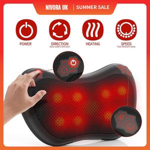 Neck and Back Massager Pillow with 3D Kneading and Heat Function – Electric Cushion for Ultimate Comfort and Relaxation – Luxury Home Massage Experience