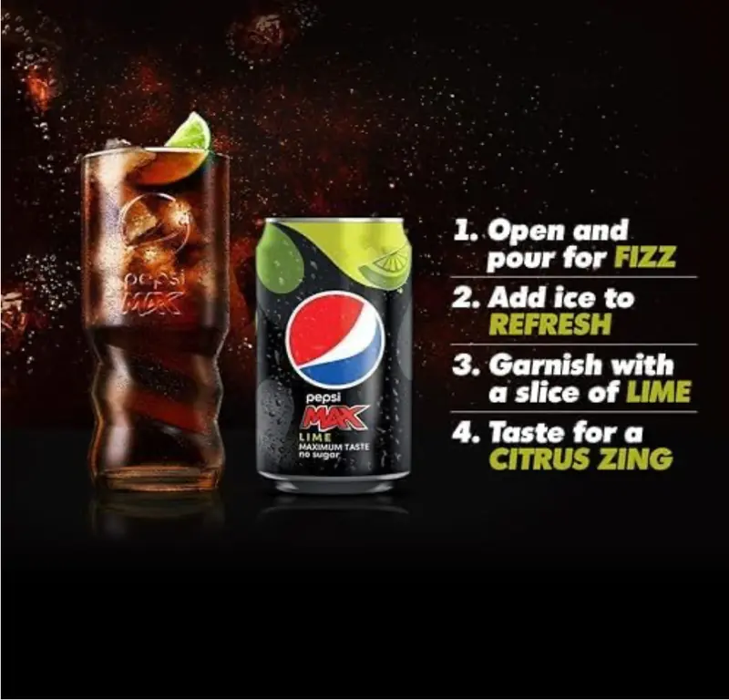 Pepsi Max Soft Drinks, pack of 8 x 330ml 2