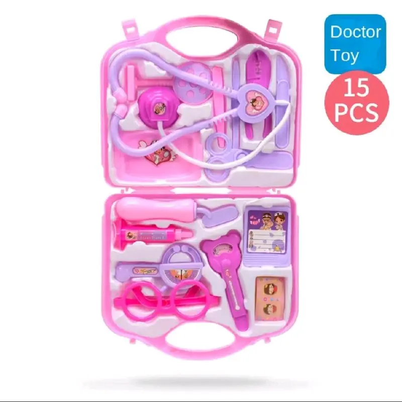 15 pcs Multifunctional Portable Medical Kit Boxes for Kids - Theme Experience Pretend Doctor Role Play Toy Set 1