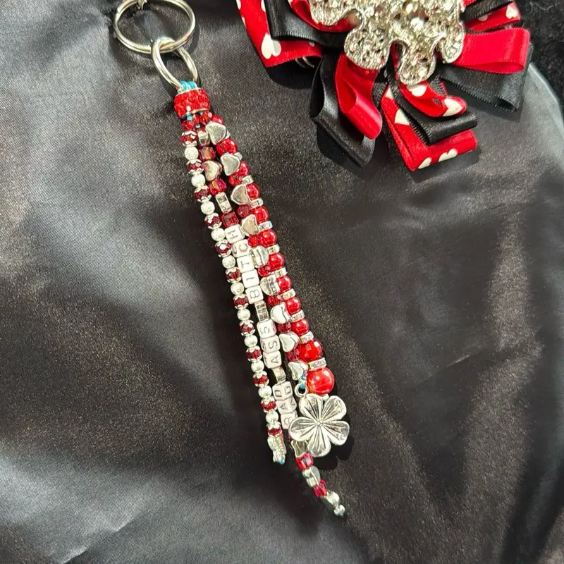 Red & SilverBad A** B***** Bling Keyring 6