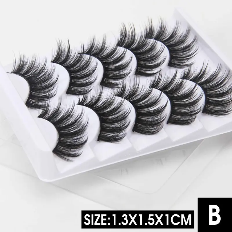 10Pairs 3D Mink False Eyelashes Wispy Cross Long Thick Soft Fake Eye Lashes UK  Cosmetic Makeup 7