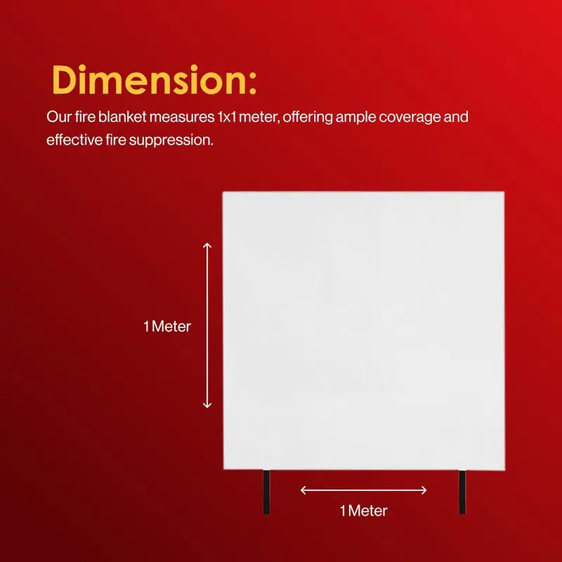 Fire Blanket Fire Suppression Blanket for Kitchen 1 x 1 Meter Emergency Fiberglass Fire Blanket British Standard UK for Home Kitchen Garage Office Caravan Working Temperature Up To 550°C 1
