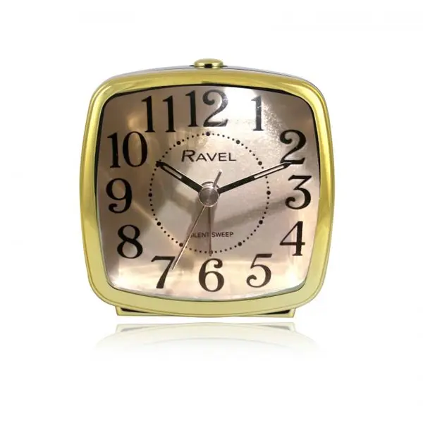 Ravel Retro Styled Small Size Bedside Quartz Alarm Clock - Black / Gold RC041.32 2