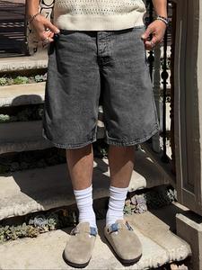 Men's Solid Color Denim Shorts, Regular Fit Casual Comfy Fashion Basic Shorts for Daily Wear, Men's Bottoms for All Seasons