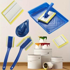 Paint Brush Set, 7pcs/set Corner Wall & Ceiling Brushes, Paint Brush Refills, Corner Windows, Decorative and Repair Brushes, Tools, Home, Interior