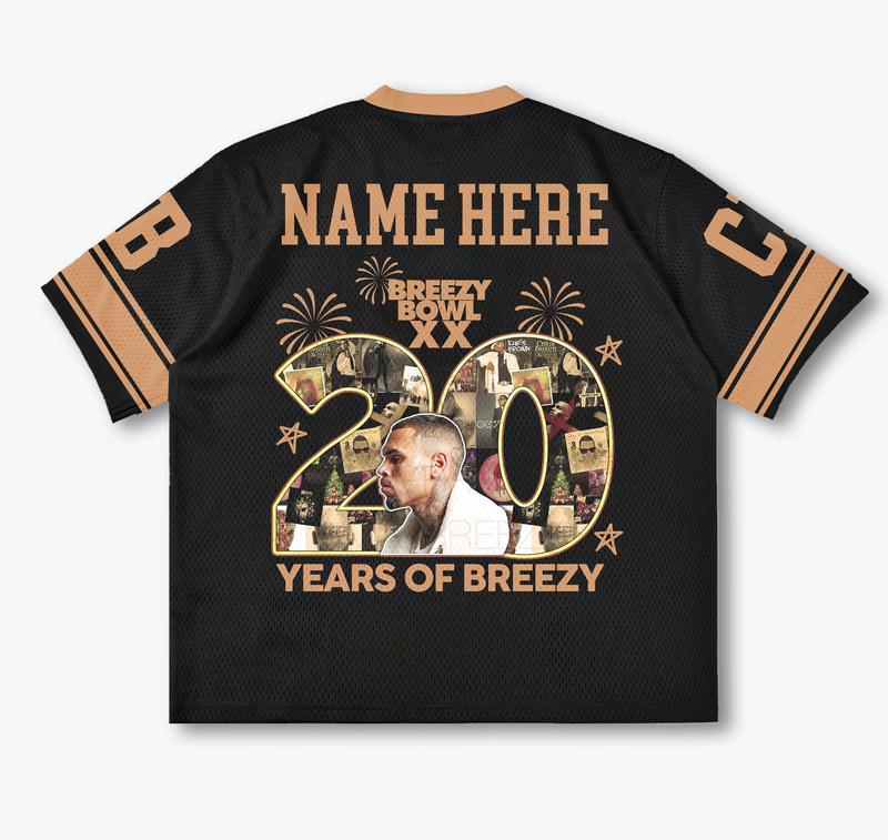 Chris Brown XX Breezy Bowl Jersey, 2025 Tour Concert Outfit 1