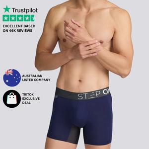 Step One Men's Trunks 3 Pack, Breathable Viscose Bamboo Fabric, UltraGlyde Panels, Hidden Elastic Pouch, Ultra-Soft, Premium Menswear Underwear, Athletic Activewear Briefs, Everyday Wear Fit, Comfortable Underwear for Daily Wear, All Seasons, Mixed Colors