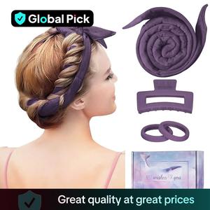 Comfort Heatless Hair Curling Tool, 1 Box Soft Sleeping Curling Headband for Gift, Heatless Curling Set Heatless Styling Kit, Heatless Curling Iron Wand, Summer Gift, Soft Curls, Hair Products, Heatless Hair Curlers, Curly Hair Kit