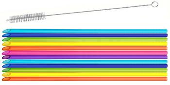 Product Introduction of Addein 50pcs Reusable Drinking Straws with 2 Cleaning Brushes, Drinking Party Straws, Colored Straws for Drinking Water, Tea, Coffee, Juice, Milk, Wine(260 * 6 mm) 5