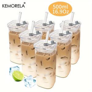 Portable Drinking Cup, 500ml/16.9oz Water Bottle with Straw & Lid, Shatterproof Drinking Cup for Home Office School Outdoor Camping