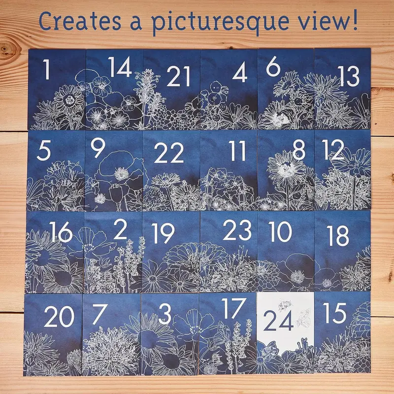 Flower Seeds Advent Calendar for 2024-24 Varieties of Wild Flower Plant Seeds DIY Kit - Garden Gift Decorations - Housewarming Gardening Gifts for Men and Women - Wildflower Organic Seeds 5