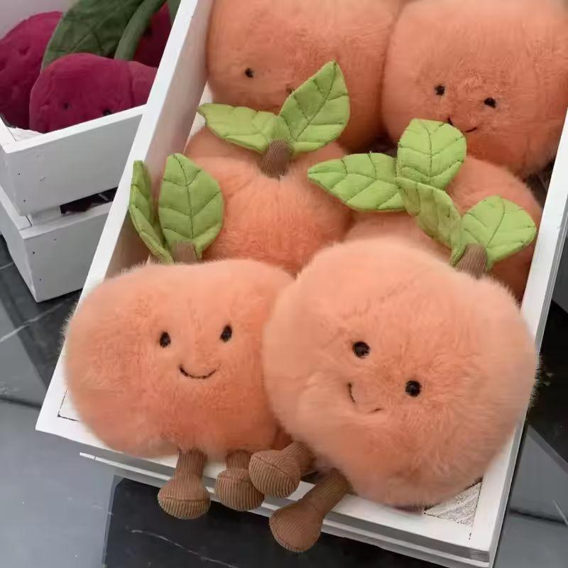Peach Pear Cherry Plush Doll Smiling Face Fruit Series Home Bedroom Decoration Pet Interactive Toy Birthday Gift 1