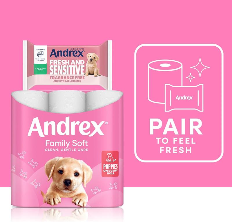 Family Soft Toilet Paper 24 Rolls (Previously Andrex Gentle Clean) Gentle on your Family’s skin– Pack of 24 Toilet Rolls, 170 sheets Per Roll, FSC Certified 2